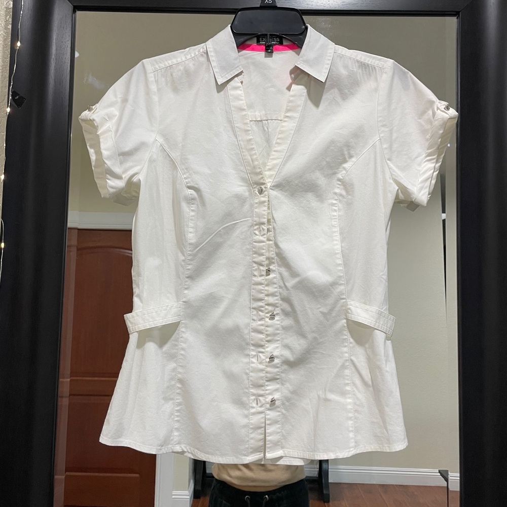 Express white button up